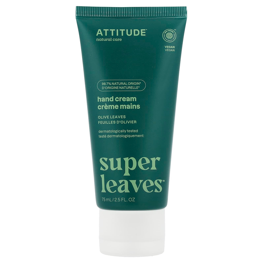 ATTITUDE, Super Leaves Science, крем для рук, листья оливы, 75 мл (2,5 жидк. унц.)