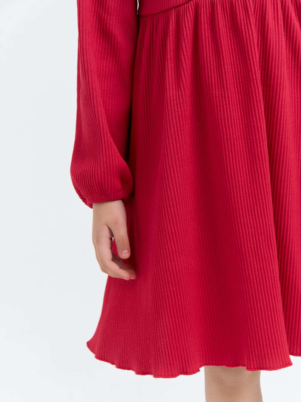 Платье "Малиновый десерт" в рубчик