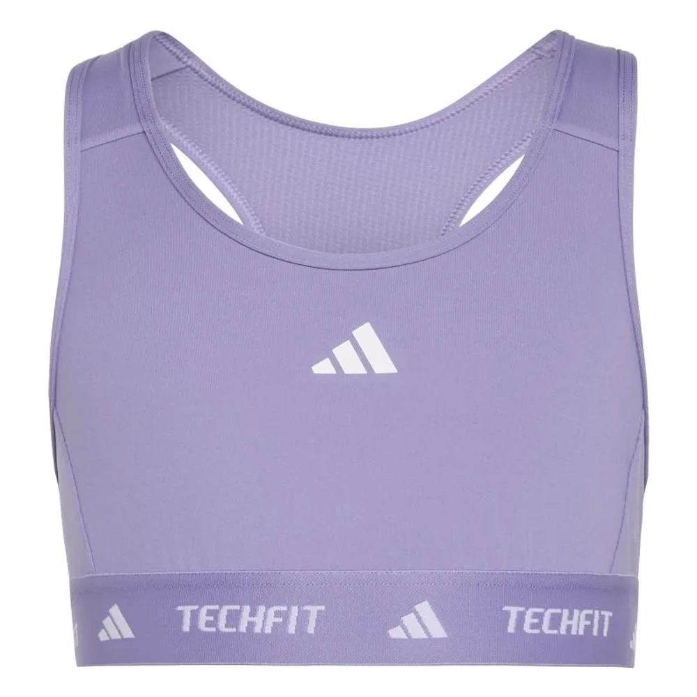 Теннисный бюстгальтер dziewczecy Adidas Techfit Primelift React - magic lilac/white