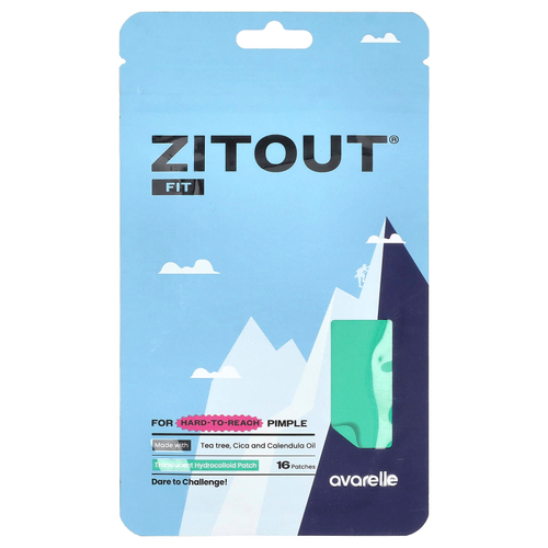 Avarelle, Zitout® Fit, полупрозрачные гидроколлоидные патчи, 16 патчей