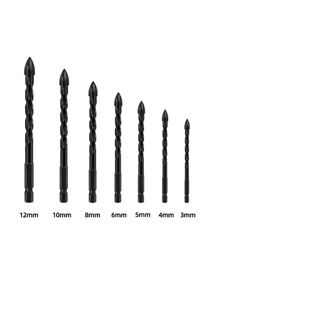 Сверла по керамике и стеклу, набор 7 шт.(3,4,5,6,8,10,12мм)