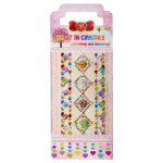 Наклейки-стразы Alingar, акриловые, "Яркие узоры", здездочки, сердечки, цветы, пакет с европодвесом