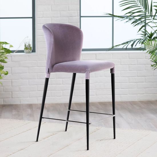 Стул полубарный Albert в шортиках, бархат серый