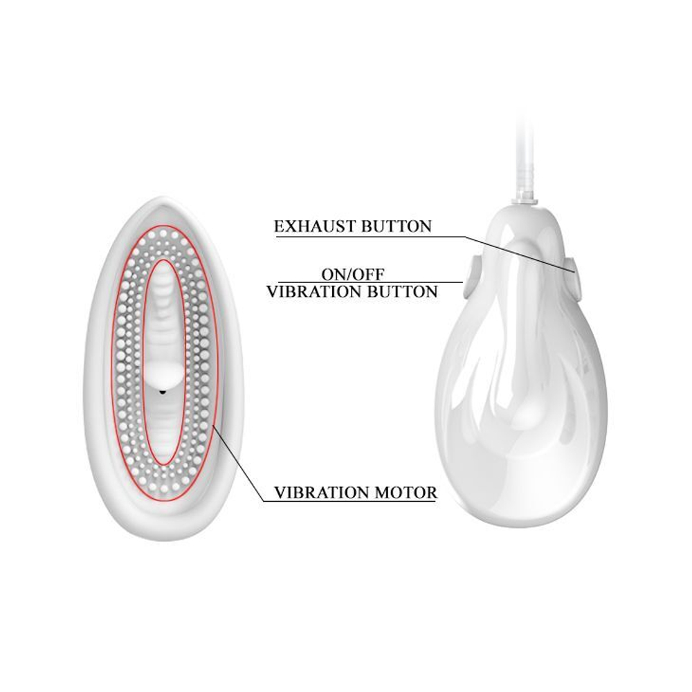 Белая помпа для клитора с вибрацией Passionate Lover (Цвет: белый)