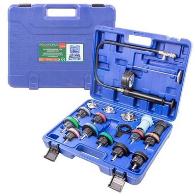 Набор приспособлений для тестирования систем охлаждения 18пр.(0-2.5bar), в кейсе RockForce##Rock FORCE RF-922G1B