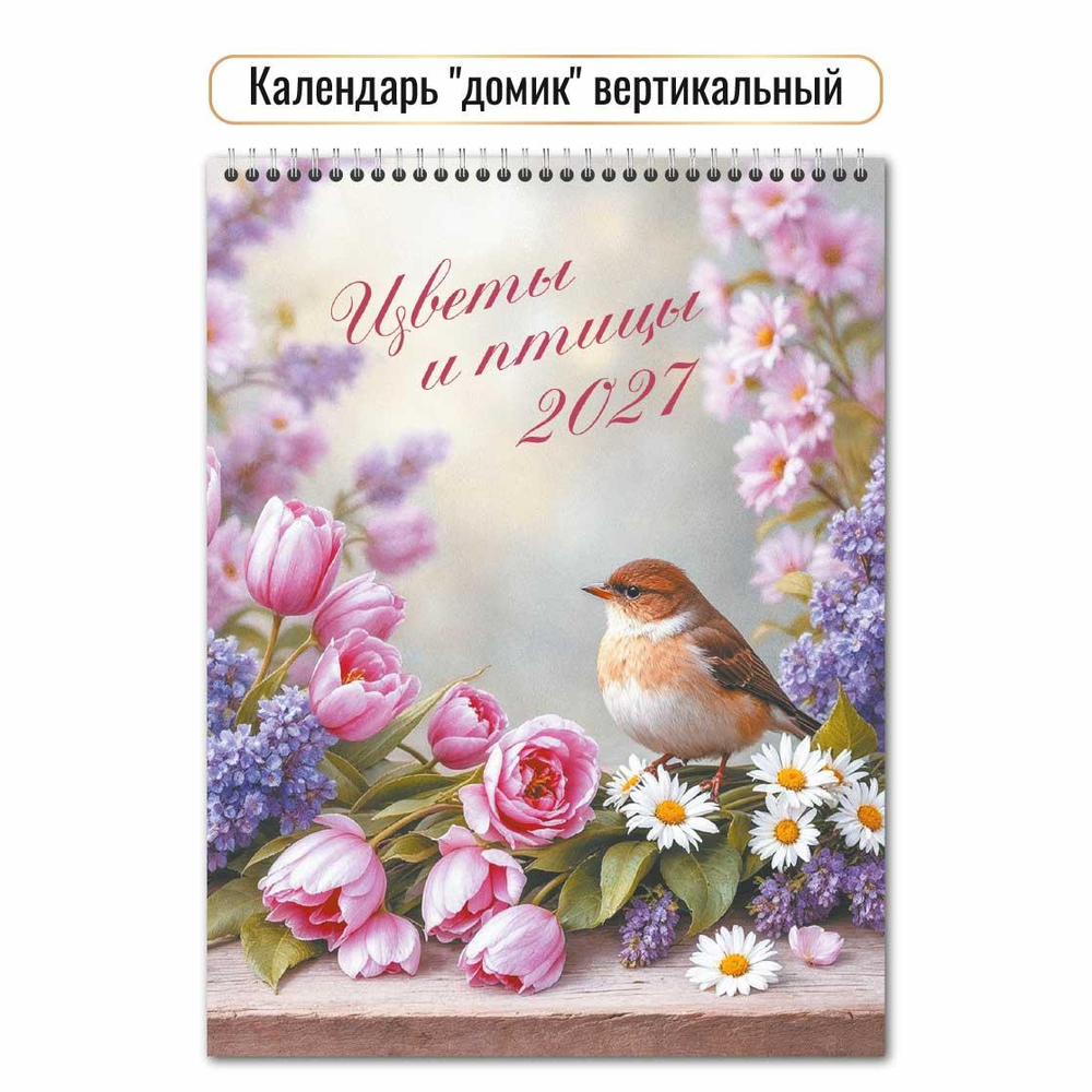 Календарь-домик вертикальный 2027 "Цветы" 10088 (Квадра)
