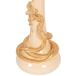 Настольная лампа Змея Катари Айвори с абажуром Тюссо Игуана Беж