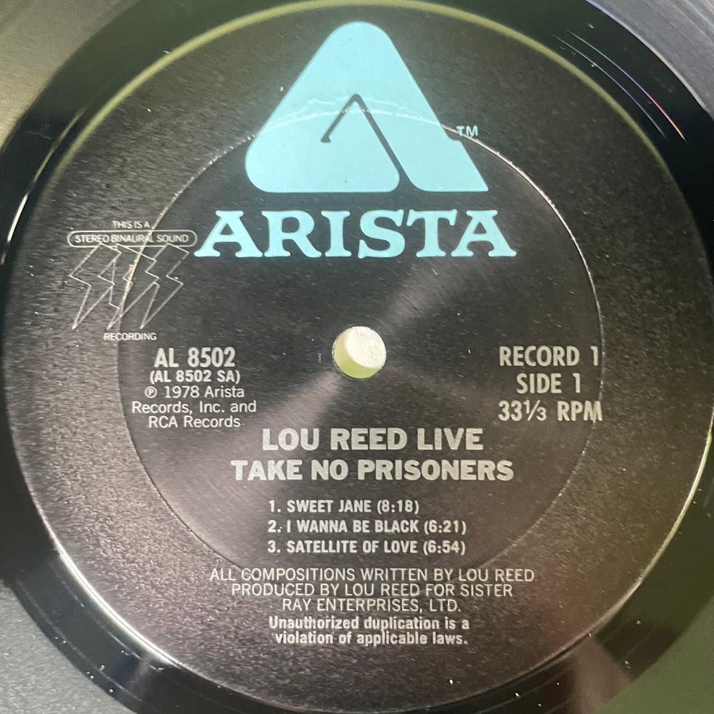 Lou Reed ‎– Lou Reed Live - Take No Prisoners 2LP (США 1978г.)