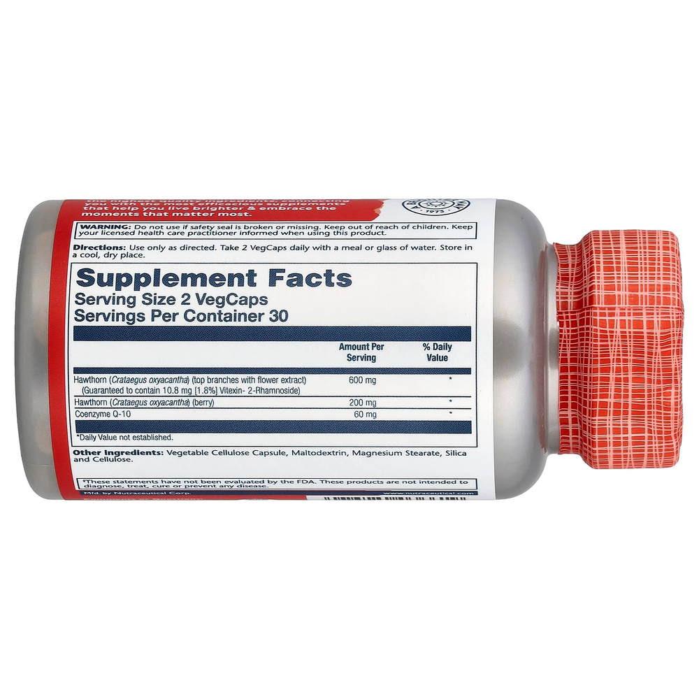 Solaray, Two Daily, боярышник и коэнзим Q10, 60 растительных капсул