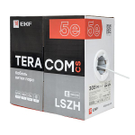 Кабель витая пара TERACOM CS Cat.5E U/UTP 4 пары solid 24AWG оболочка нг(А)-LSLTx цвет серый (упак. 305м) (305.00 шт.)