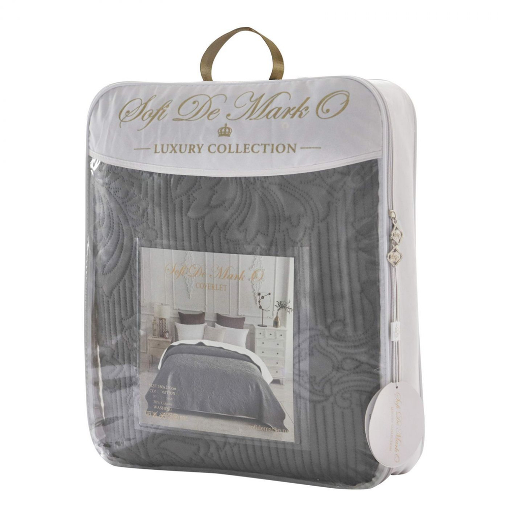 Плед 220х240 Sofi De MarkO Вивальди темно-серый