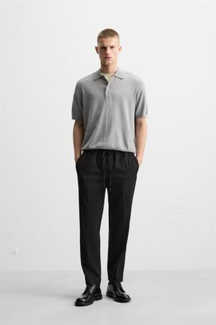 ZARA БРЮКИ-ДЖОГГЕРЫ КОМФОРТНОЙ ПОСАДКИ, ЧЕРНЫЙ