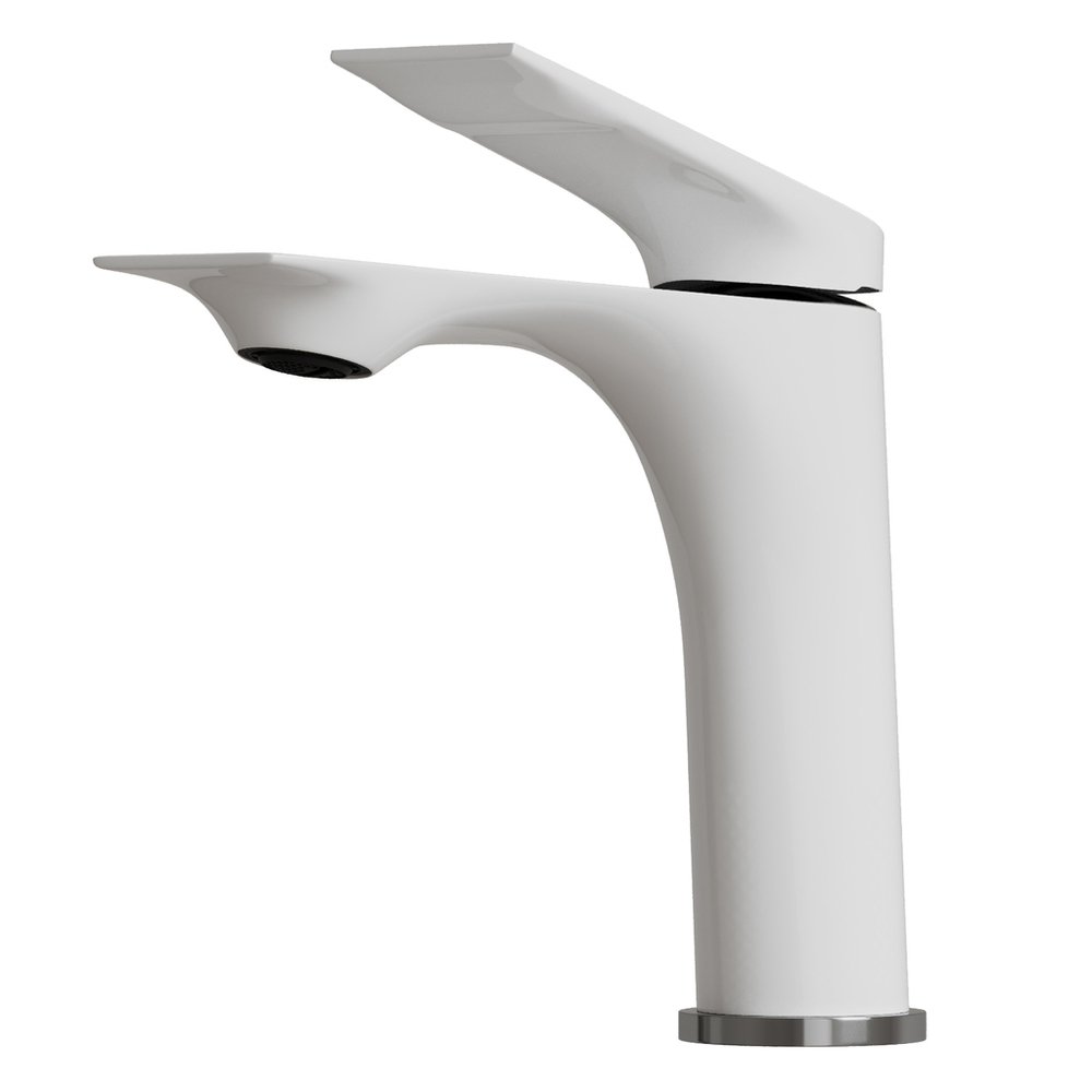 Смеситель для раковины 30k MIXLINE ML41-04 "Swan White" БЕЛЫЙ/ХРОМ