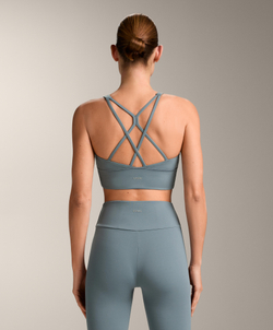OYSHO Спортивный бюстгальтер со средней степенью поддержки, сине-серый