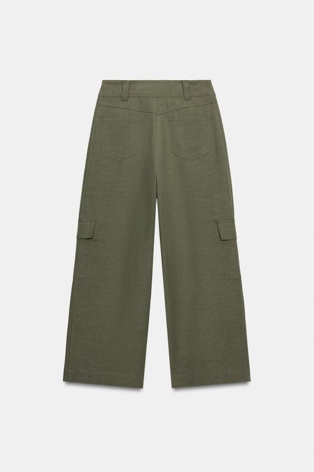 ZARA БРЮКИ КАРГО ПРЯМОГО КРОЯ, ХАКИ