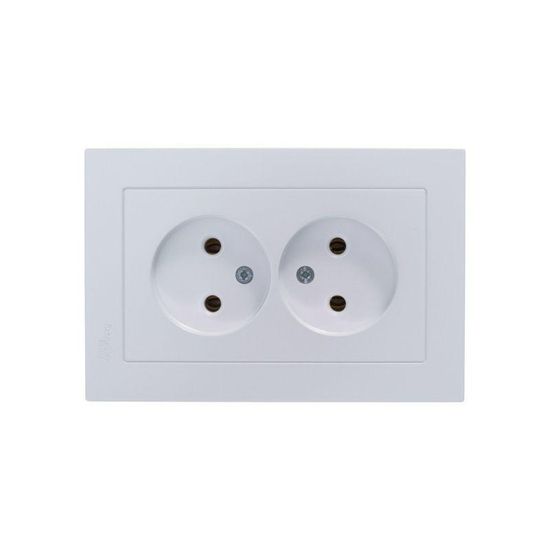 Розетка 2-м СП AtlasDesign 16А IP20 без заземл. в сборе жемчуж. SE ATN000420