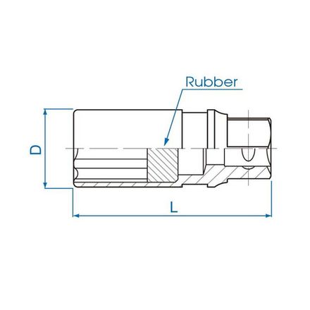 Цена на KING TONY (363516) Головка свечная шестигранная 3/8", 16 мм, резиновый фиксатор