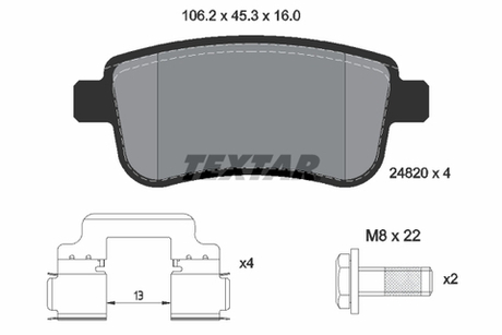 TEXTAR - 2482001-TET - Brake Pad Set, disc brake
