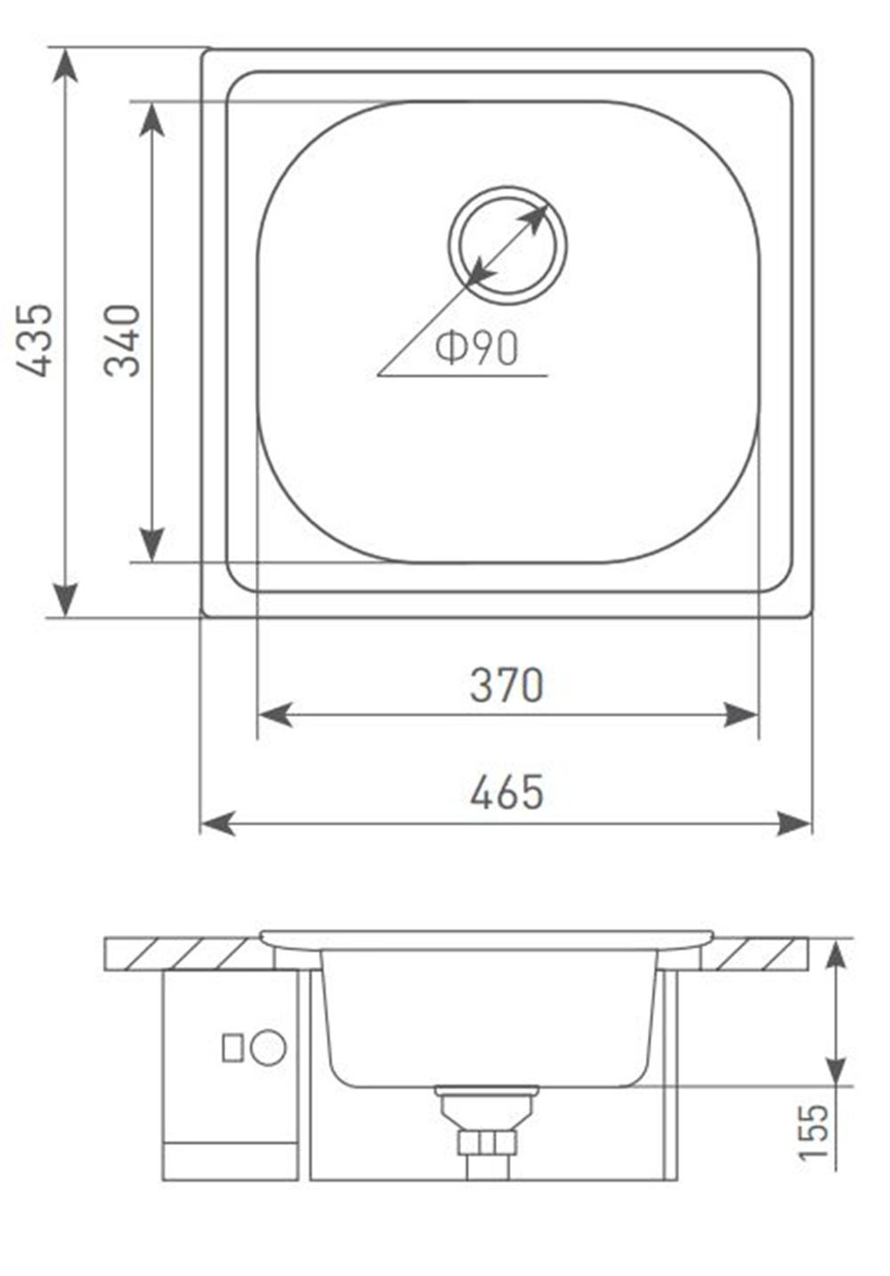 Кухонная мойка ZIGMUND & SHTAIN PLATZ 465 polished нерж.сталь
