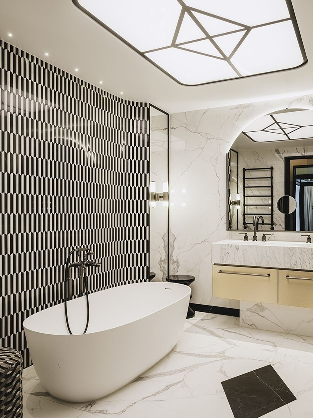 Смеситель для ванны Gessi Venti20, напольный, с душевой лейкой, внешние части, цвет Finox Brushed Nickel
