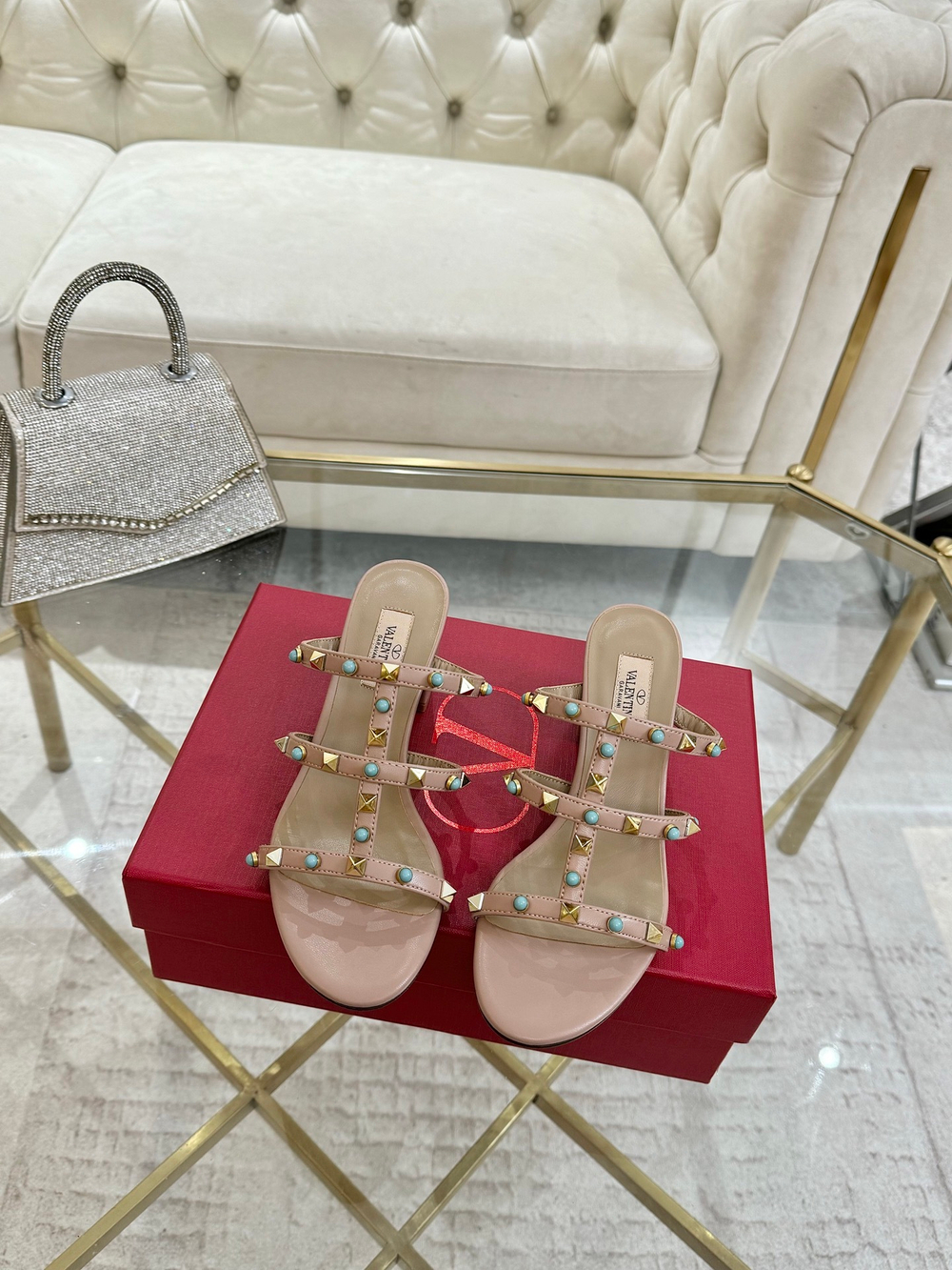 Valentino Rockstud Slide Sandal (3 colors)