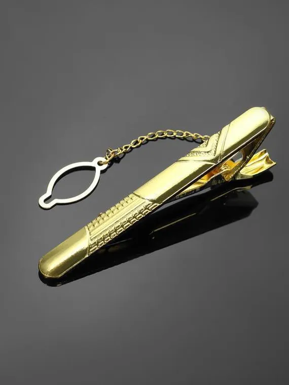 Зажим для галстука стальной &quot;Классический&quot; галка, цвет золото