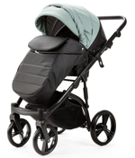 Детская коляска Adamex Lanti Deluxe 2 в 1 LN-SD103 (СЕРО-ЗЕЛЕН.КОЖА + ЧЕРН. КОЖА)