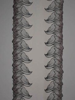 05-176 ОПТ Вышивка на неэл. сетке 25 см, бежевый 775 /черный 170 /золото