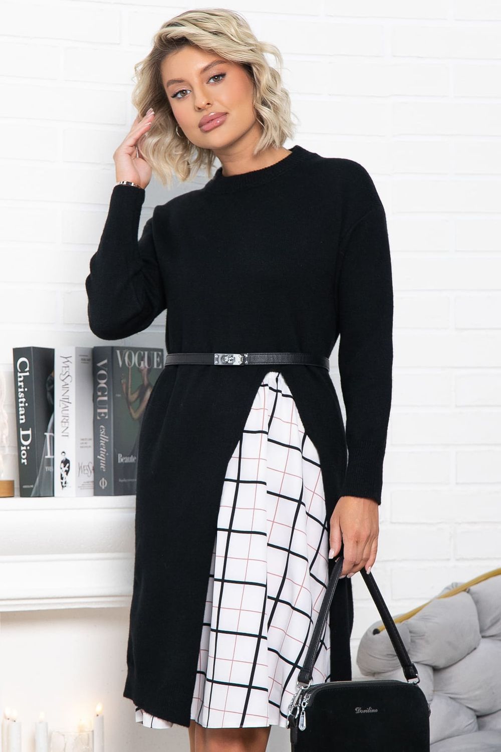 Костюм с юбкой Остин (черный) К15065-13М LT Collection