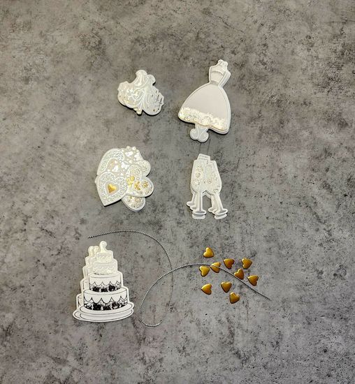 Выпечки для скрапбукинга, Свадьба 41 элемент