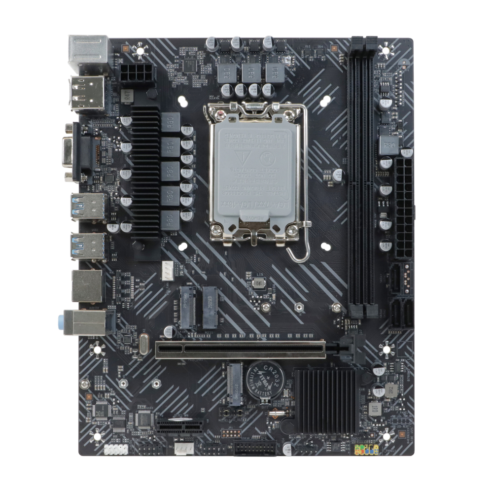 Материнская плата BaseTech B760M-K D5, Socket1700, mATX, Retail, 2xDDR5, PCIe5.0, 2xM.2, GLAN, M.2 WiFi, 2xPS/2, 2xUSB2, 6xUSB3, VGA, HDMI, DP (BT-B760M-K-D5)