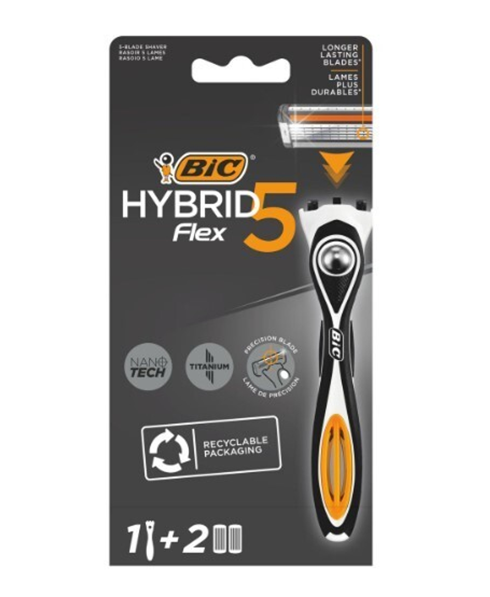 BIC Flex 5 HYBRID Станок +2 кассеты (5-х лезв.)