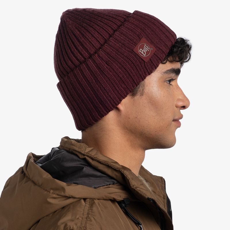 Вязаная шерстяная шапка Buff Hat Wool Knitted Ervin Maroon Фото 5