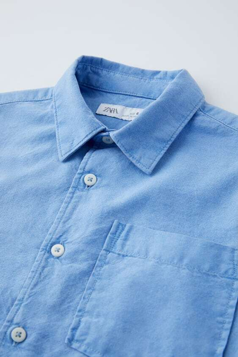 ZARA ОДНОТОННАЯ РУБАШКА, ГОЛУБОЙ