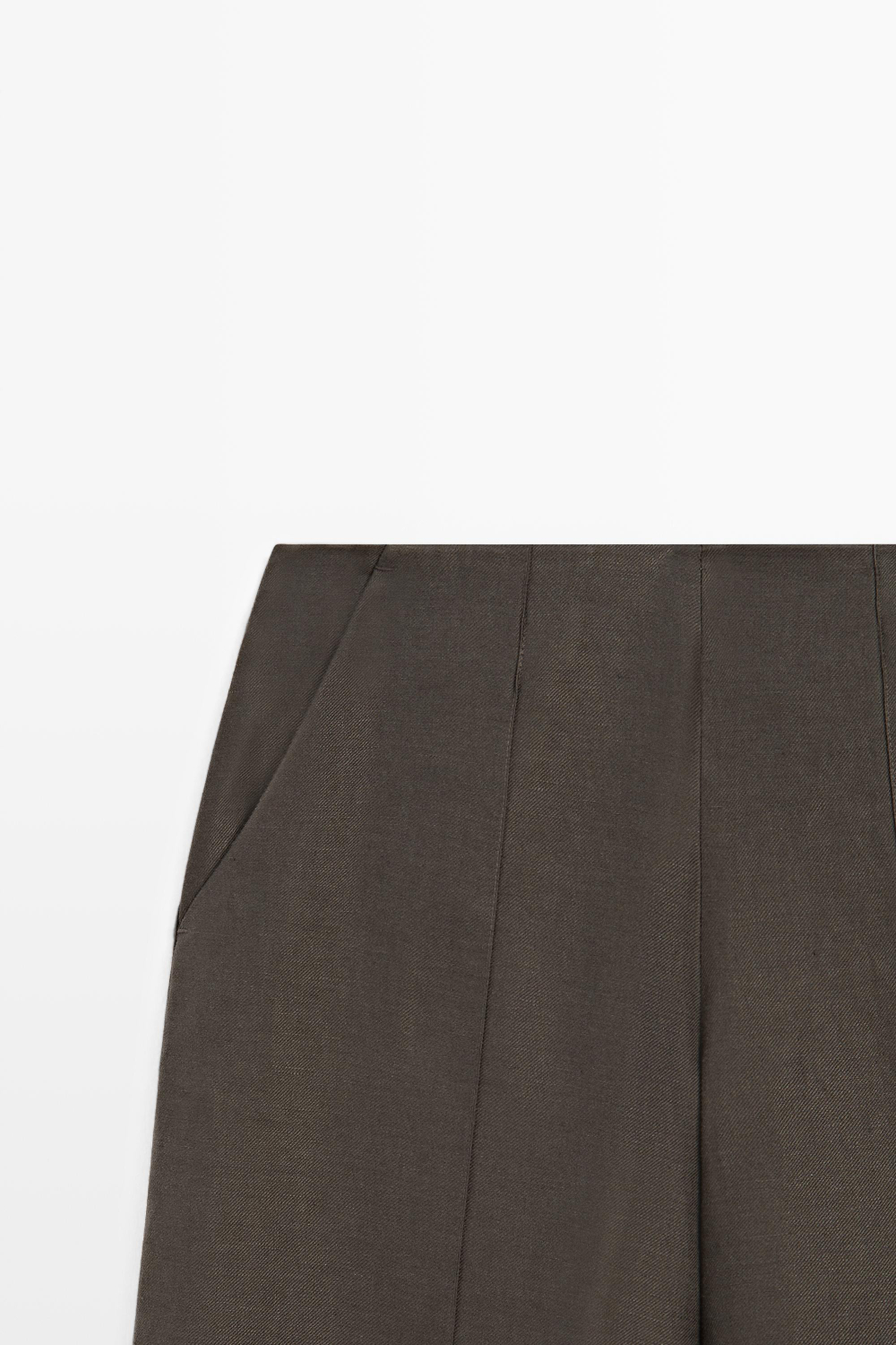 Massimo Dutti Струящиеся брюки из 100% льна, пестро-коричневый