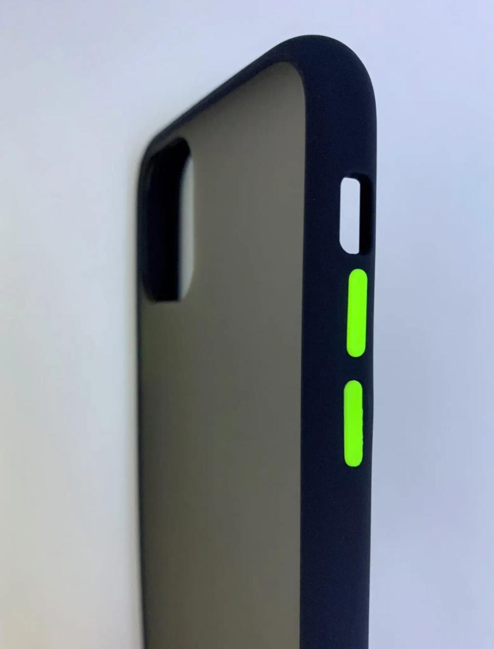 Чехол-накладка для Apple iPhone 11 Pro с бампером пластик/силикон (прозрачно-черный/синий)