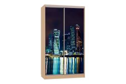 Шкаф-купе "Рио-7 600 Город" (дуб сонома), ЛДСП 16 мм, Мебельсон