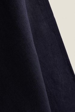 ZARA HOME ПОЛОСАТОЕ ЛЬНЯНОЕ ПОЛОТЕНЦЕ, СИНИЙ