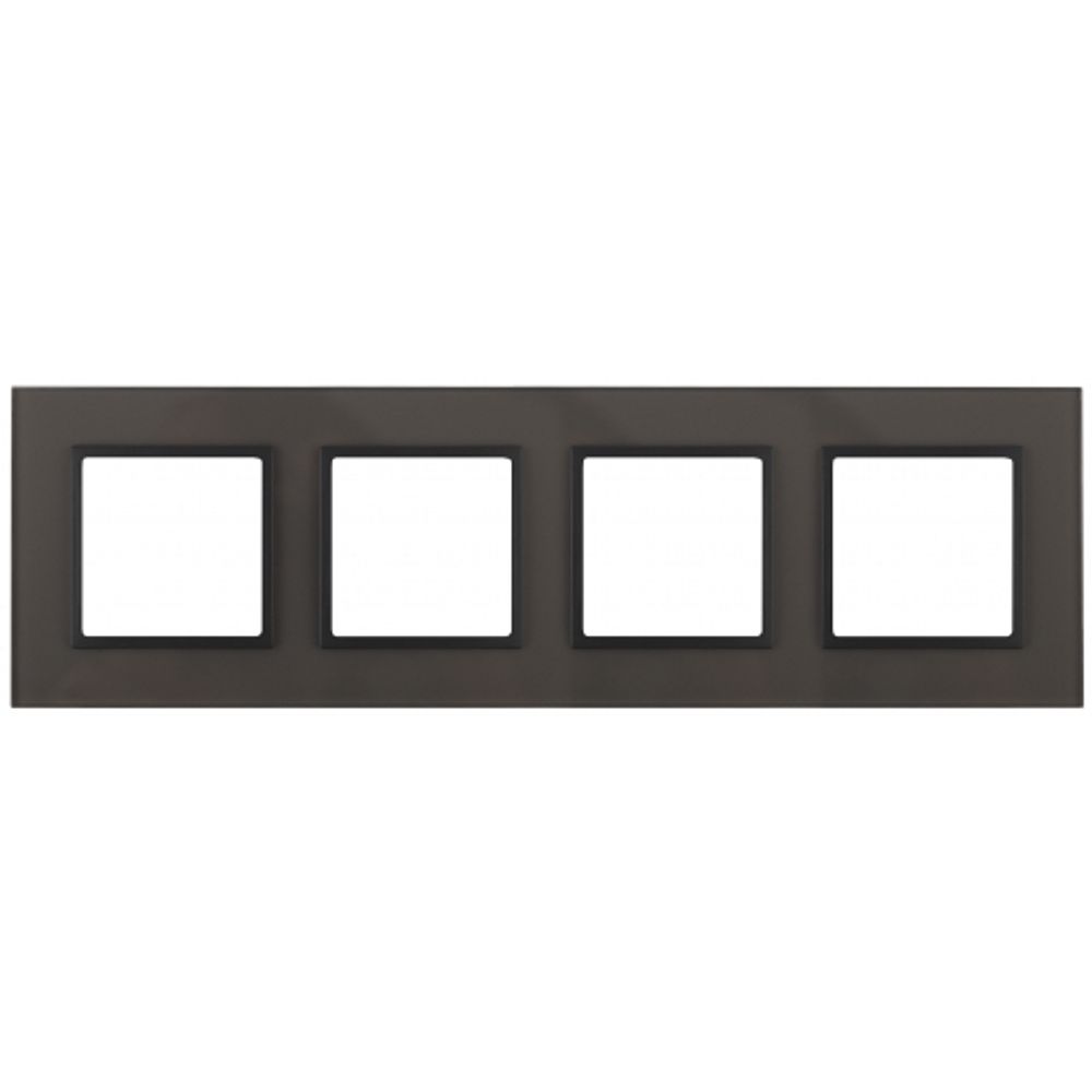 14-5104-32 ЭРА Рамка на 4 поста, стекло, Эра Elegance, серый+антр