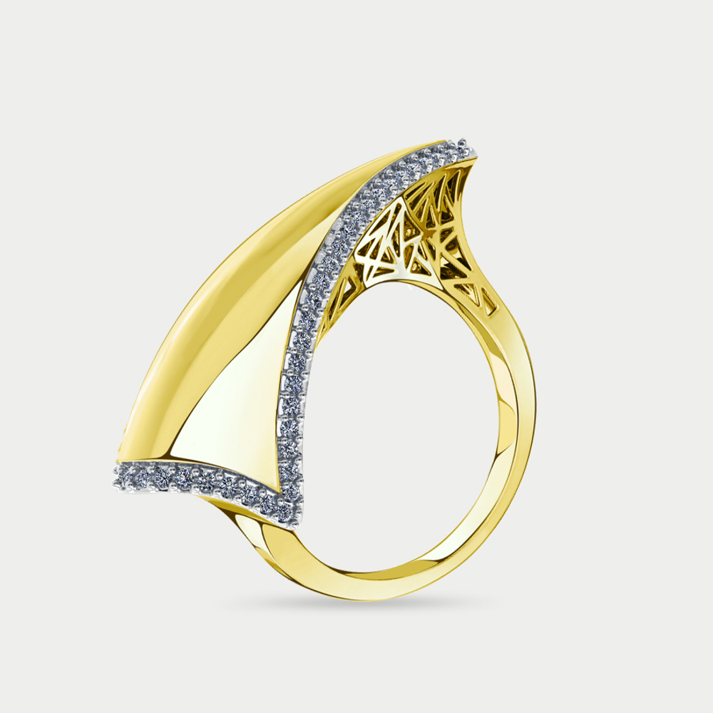 Кольцо для женщин из желтого золота 585 пробы с фианитами (арт. 18-118177)