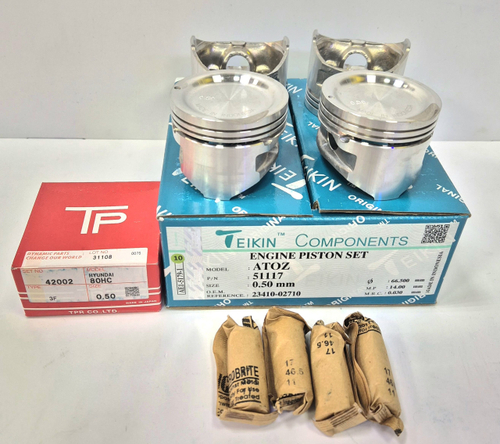 Поршни HYUNDAI G4HE 1.0 12V  +0.50 Teikin с кольцами TP