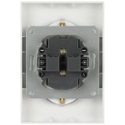 Розетка ЭРА Galaxy 15-2107-01 без заземления двойная 2X2P 16А-250В IP20 белый