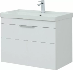 Тумба с раковиной Aquanet Ирис new 80 белый глянец
