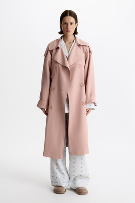 Тренч «Роза пудровая» укороченный