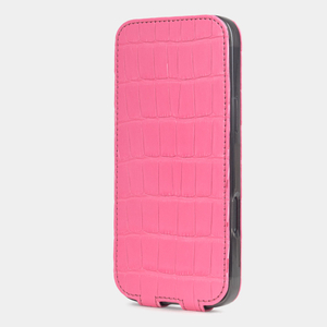 Чехол iPhone 16 Pro Max натуральная кожа аллигатора, розового цвета