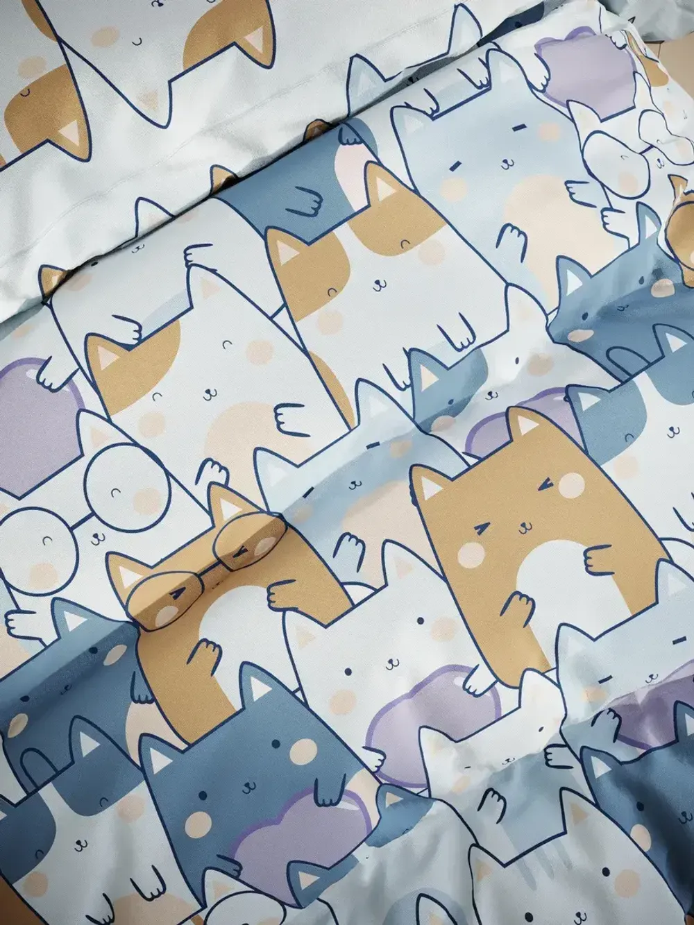 Наволочка комплект 2шт бязь Сказка "Feline" 50x70 см на молнии