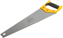 Ножовка по дереву средний каленый зуб 7 ТPI 2D заточка пластиковая прорезиненная ручка 450 мм FIT