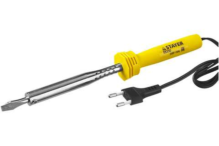 Паяльник STAYER "STANDARD" с пластмассовой рукояткой и долговечным жалом, 60 Вт, клин (25шт)