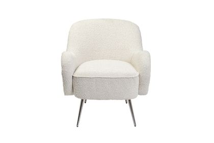 Кресло дизайнерское 72x75x76см Garda Decor кремовое букле на металлическиx ножкаx
