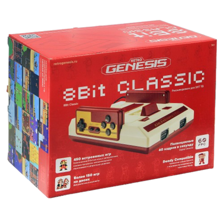 Игровая приставка Retro Genesis 8 Bit Classic + 450 игр (модель: C-56, Серия: C-50, AV кабель, 2 проводных джойстика)
